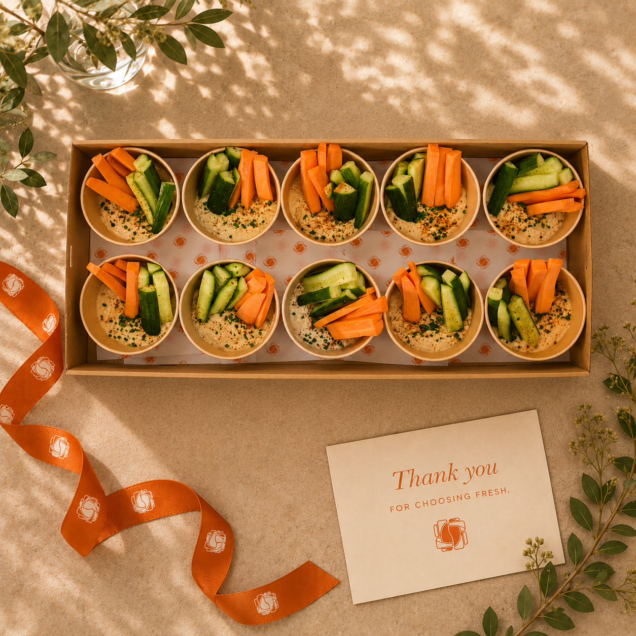 Hummus & Crunch Veggie Cups